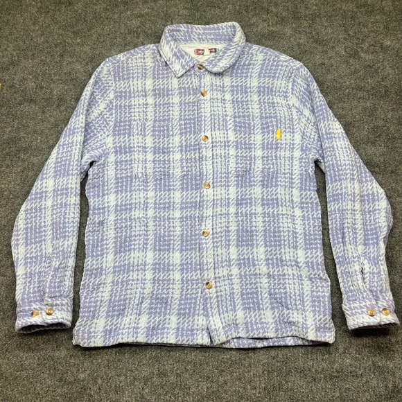 Urban Oufitters Mens Purple Exploded Twill Long Sleeve Button-Down Shirt Size M - Picture 1 of 7